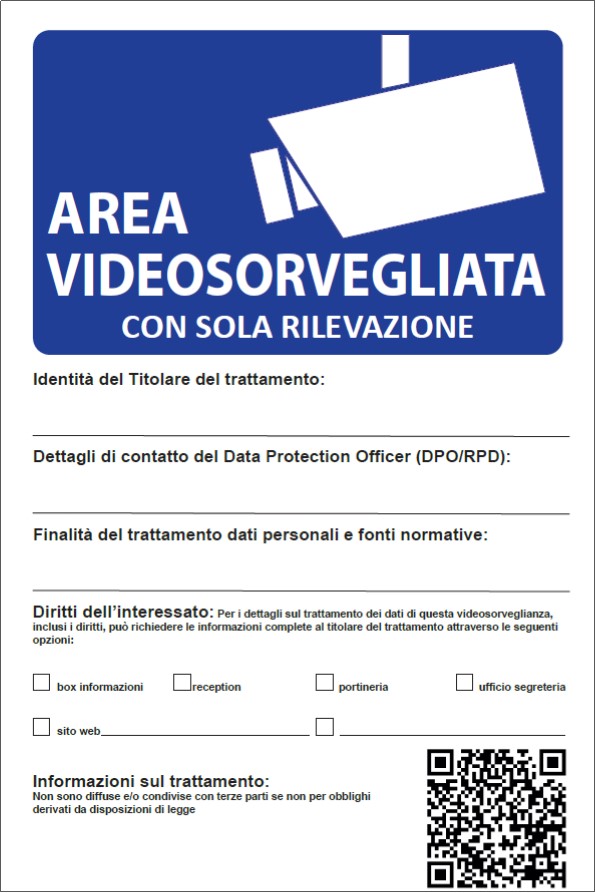 AREA VIDEOSORVEGLIATA    20X30