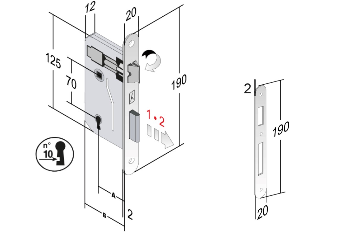 SERRATURA PATENT B/TONDO CO 40