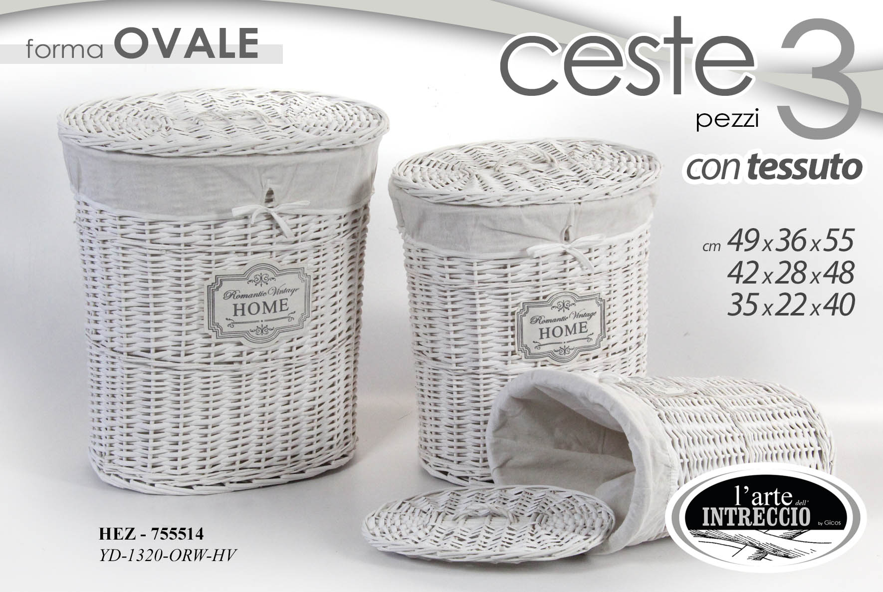 CESTE VIMINI OVALI 3 PZ 822322