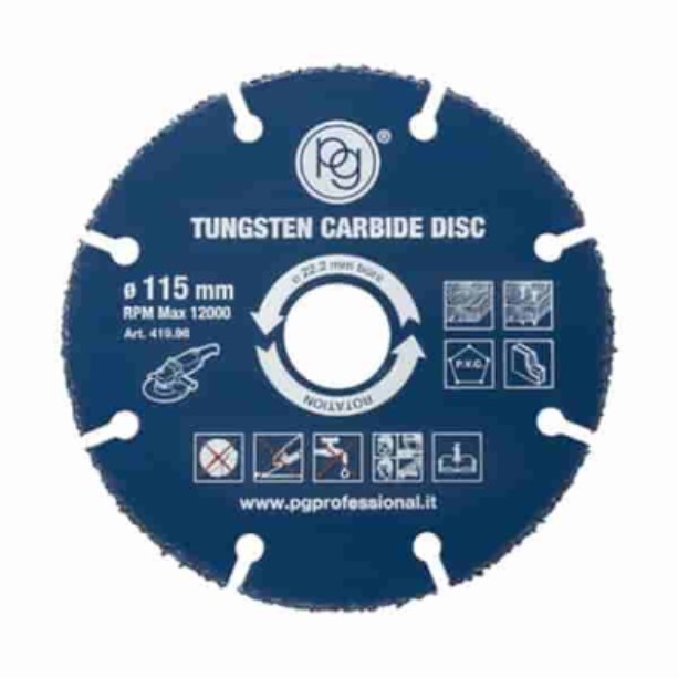 DISCO TAGLIO LEGNO TUNGSTENO 115X22,2 MULTIMAT.