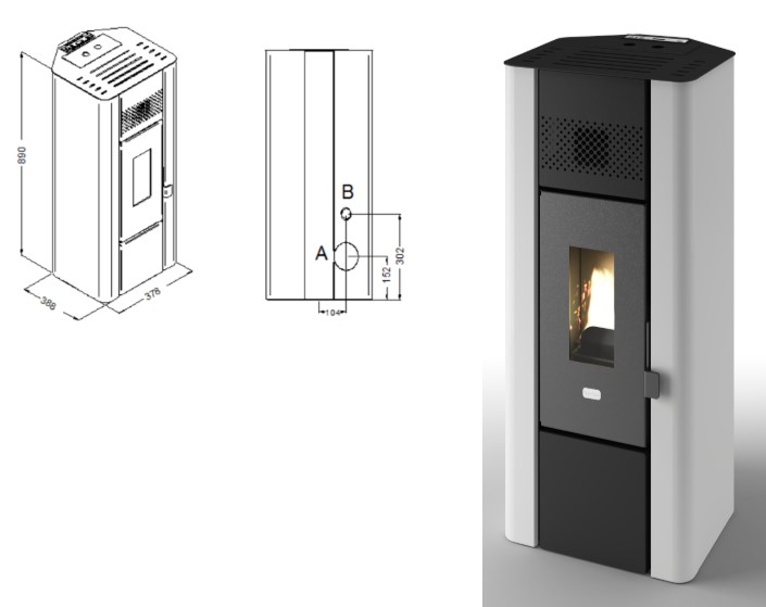 STUFA PELLET LILLI 6,3KW BIANC