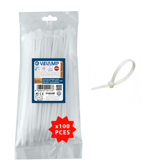 FASCETTE CABL.NEUTRE 100 X 2,5 VELAMP FASCETTE CABL.NEUTRE 100 X 2,5 VELAMP