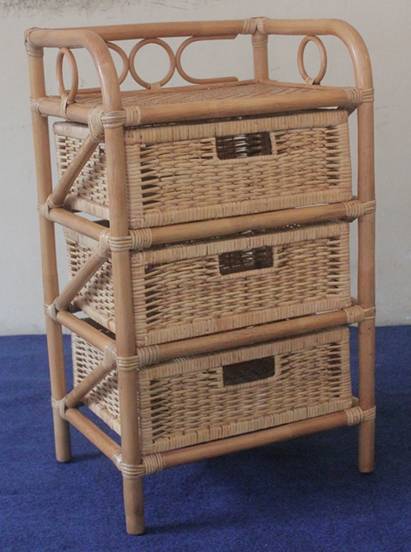 CASSETTIERA RATTAN  3 CASSETTI