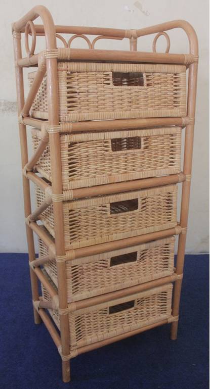CASSETTIERA RATTAN  5 CASSETTI