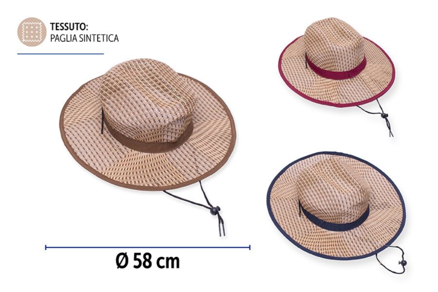 CAPPELLO DI PAGLIA DA SPIAGGIA CM.58